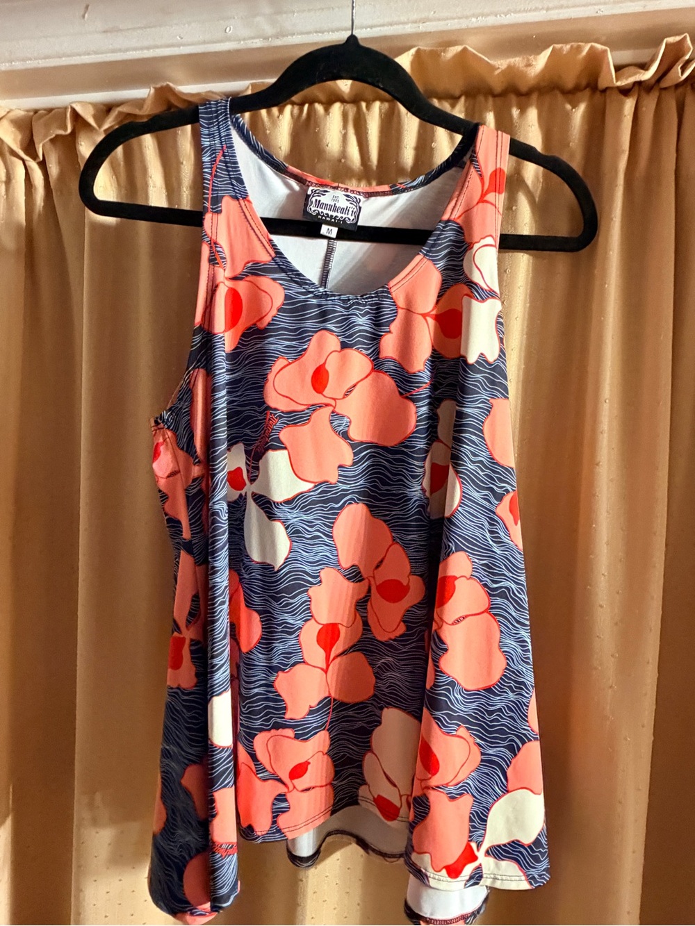 Manuhealii Navy and Coral Floral Swing Tank